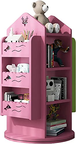ROLTIN Bücherregal, 360° drehbar, modernes drehbares Bücherregal, Regal für 4 dritte Bücher, bodenstehendes Lagerregal (E 60 x 60 x 105 cm) (I 60 x 60 x 105 cm) von ROLTIN