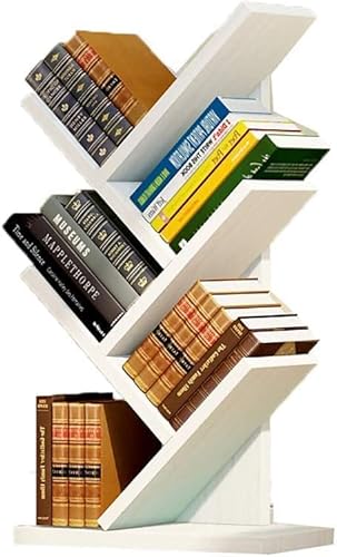 ROLTIN Bücherregal, bodenstehendes Bücherregal, Holzkombinationsaufbewahrung, kleines Bücherregal, Lagerregal (Weiß 5) (Weiß 5) von ROLTIN