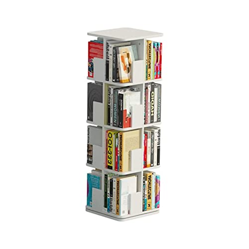 ROLTIN Bücherregal, drehbares Bücherregal mit 2/3/4 Ebenen, 360°-Anzeige, quadratisches drehbares Bücherregal, kreatives, bodenstehendes Aufbewahrungs- und Präsentationsregal für die Inne von ROLTIN