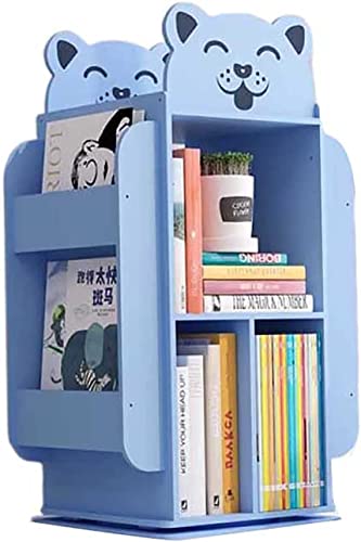 ROLTIN Bücherregal, um 360 ° drehbares Bücherregal, Cartoon-Bücherregal, bodenstehendes Lagerregal, Bücherregal aus Holz für Studenten (Hund a 30 x 35 x 77,5 cm) (Hund a 30 x 35 x 77,5 cm von ROLTIN
