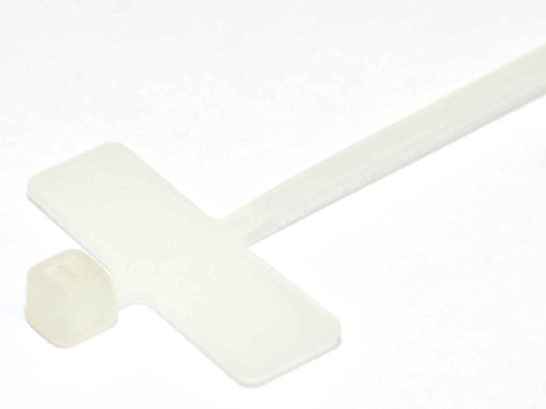 Rotek Kabelbinder mit Beschriftungsfeld 25x6mm, 200mm lang, 2,5mm breit - Farbe: Natur (weiß) - 100 Stk. Packung von Rotek