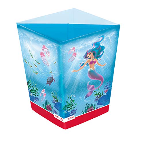 ROTH Papierkorb - Meerjungfrau, Faltbarer Unterwasser Papierkorb mit Trennsystem aus Pappe fürs Kinderzimmer von ROTH