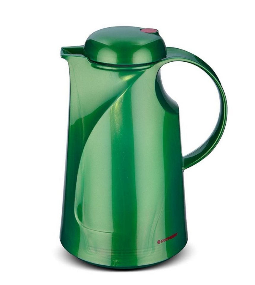 ROTPUNKT Isolierkanne 1,0 ltr. hochwertig I Glaseinsatz I BPA Frei I 24 Std warm 36 std kalt, 1 l, (Kaffeekanne I Teekanne), Glaskolben aus doppelwandigem Rosalin-Glas von ROTPUNKT