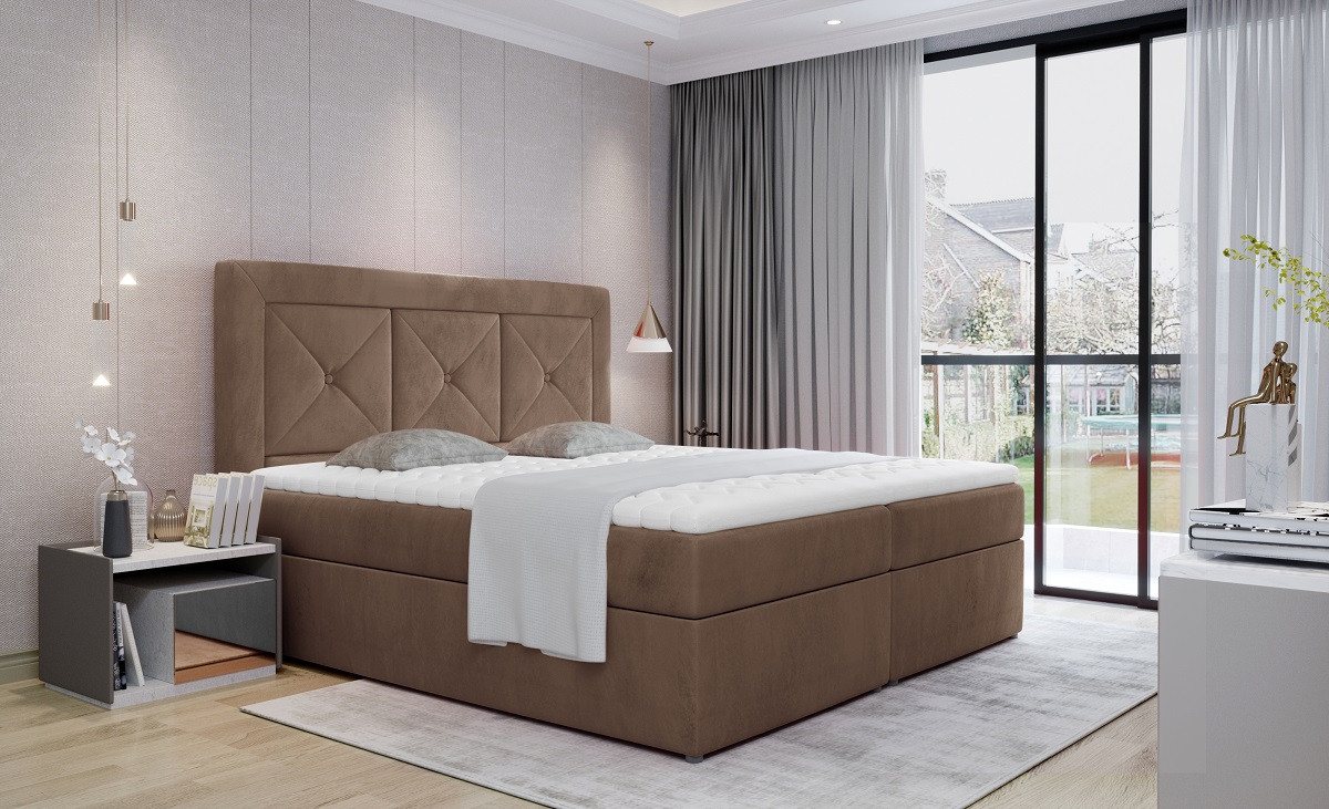 ROYAL24_MARKT Boxspringbett - Neuer Stil wird Ihrem Zuhause Schönheit verleihen (Boxspringbett, 1-St., Premium - Idris), Robuste Konstruktion - Hochwertige Polsterung - Modernes Design von ROYAL24_MARKT