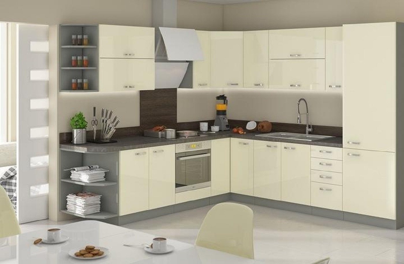 ROYAL24_MARKT Winkelküche - Modernes Design verleiht Ihrer Küche eine ästhetische Note, Elegante Küche - Es entspricht Ihrem Geschmack. von ROYAL24_MARKT