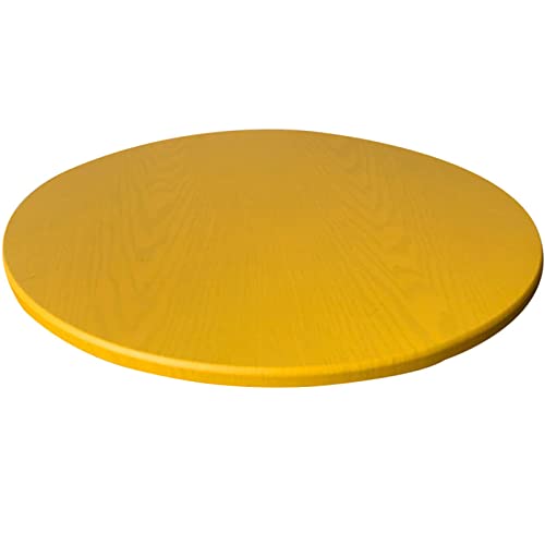 Rutschfeste Tischdecke, runde Tischdecke, wasserdicht, dehnbar, waschbar, Polyester-Tischdecke, geeignet für den Innen- und Außenbereich, hellgelb, 100 cm von RRNAR