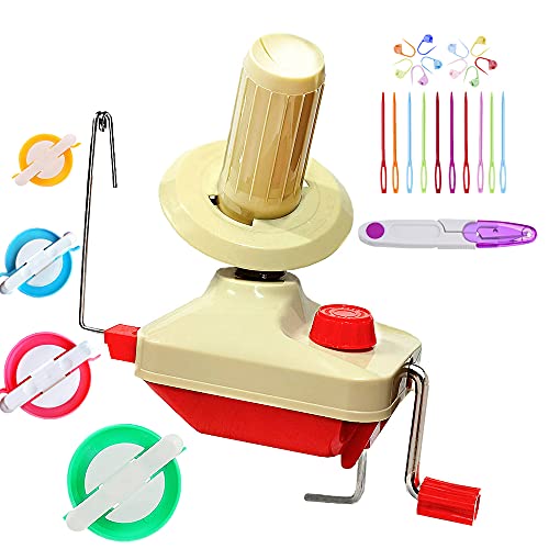 RRigo Kugelwickler, Garnstrickwebstuhl Häkeln Swift Garn Faser Schnur Kugel Wolle Wickler DIY Tool Kit, 1 Garn Kugelwickler+1 Set 4 Größe Pompon +10 x Kunststoffnadeln+ 1PC Schere RRigo Kugelwickler, Garnstrickwebstuhl Häkeln Swift Garn Faser Schnur Kugel Wolle Wickler DIY Tool Kit, 1 Garn Kugelwickler+1 Set 4 Größe Pompon +10 x Kunststoffnadeln+ 1PC Schere von RRigo