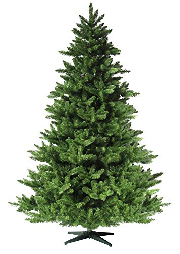 RS Trade®HXT 19001 120 cm künstlicher PVC Weihnachtsbaum (Ø ca. 92 cm) mit 644 Spitzen und Schnellaufbau Klapp-Schirmsystem, schwer entflammbar, unechter Tannenbaum inkl. Metall Christbaum Ständer von RS Trade