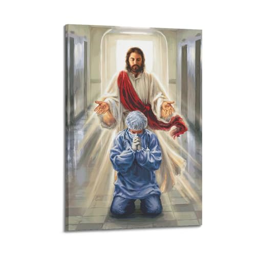 RTAG Religions-Poster, Motiv: Jesus segnet unsere medizinischen Helden, Poster, dekoratives Gemälde, Leinwand, Wandposter und Kunstdruck, moderne Familienschlafzimmer-Dekoration, Poster, 40 x 60 cm von RTAG