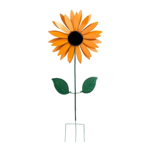 2 Stück 26 Zoll Sonnenblumen-Windspiel mit Pfahl Sonnenblumen-Windmühlen Schöne Windmühle Blumen Windspiel für Hof- und Gartenrasen-Terrassendekoration von RTYUSWL