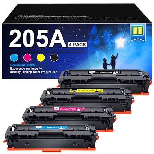 RUDGUZ 205A Toner Kompatibel für HP 205A CF531A CF532A CF533A CF530A für HP Color Laserjet Pro MFP M181fw Toner M180n M181n M180nw M180fw M154a M154nw (Schwarz Cyan Gelb Magenta, 4er-Pack) von RUDGUZ