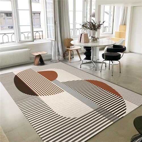 RUGMRZ Büro Teppich Grauer Sofateppich mit geometrischem Design im modernen Stil pflegeleicht Teppich Flur Lang 120X200CM von RUGMRZ