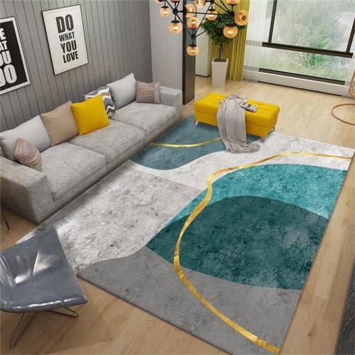 RUGMRZ Teppich AussenbereichBüroteppich büro Teppich 160x210CM Carpet Living Room grauGrüner Anti-Milben-Teppich im modernen, minimalistischen Design Antirutschmatte Teppich von RUGMRZ