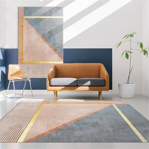 RUGMRZ Teppich Für Esszimmer Teppich Büro Rosa grau geometrisches Design Dreiecksmuster Wohnzimmerteppich Teppich Designer Kurzflor Teppich 160 x 230 cm von RUGMRZ