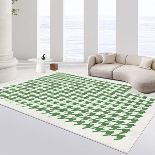 RUGMRZ Teppich Kurzflor Kinder Teppich Mädchen Grünes geometrisches Druckdesign Wohnzimmerzubehör Modernes Design rutschfest Balkonteppich Outdoor Büro Teppich 160X230CM von RUGMRZ