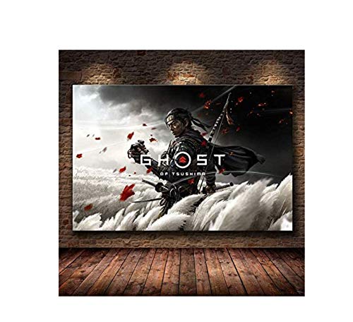 RUIYANMQ Ghost of Tsushima Das Spiel Der Plakate Und Drucke Wandkunst Leinwand Bilder Poster Wandkunst Wohnzimmer Dekor Vc164Rl 40X60Cm Ohne Rahmen von RUIYANMQ