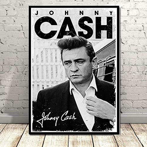 RUIYANMQ Leinwand Bild Poster Und Drucke Johnny Cash Rock Musik Band Star Vintage Wandkunst Wandbilder Für Wohnzimmer Home Decor Zj14Y 40X60Cm Rahmenlos von RUIYANMQ