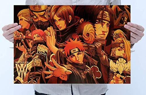 RUIYANMQ Naruto Anime Poster Akatsuki Organisation Charakter Leinwand Druck Wandkunst Bild Home Room Decoration Gemälde Vx24Zt 40X60Cm Rahmenlos von RUIYANMQ