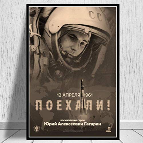 RUIYANMQ Space Heroes Yuri Gagarin Poster Und Drucke Wandbilder Für Wohnzimmer Vintage Home Decor Mk46Zw 40X60Cm Rahmenlos von RUIYANMQ