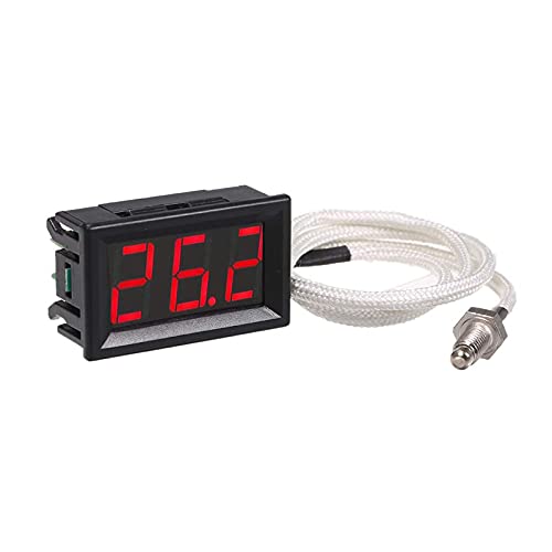 RUIZHI Industrielles Hochpräzisions Thermometer, -30~800 ℃ 12V Temperaturmessgerät mit K-Typ Thermoelement M6-Sonde von RUIZHI