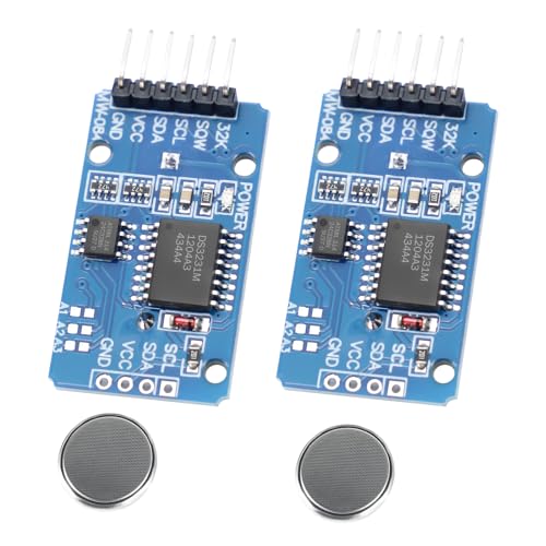 Real Time Clock RTC Modul kompatibel mit DS3231 RUIZHI 2 Stück DS3231 I2C-Echtzeituhr RTC mit Batterie Modul DS3231 AT24C32 Modul 3.3-5.5V Kompatibel mit Arduino von RUIZHI