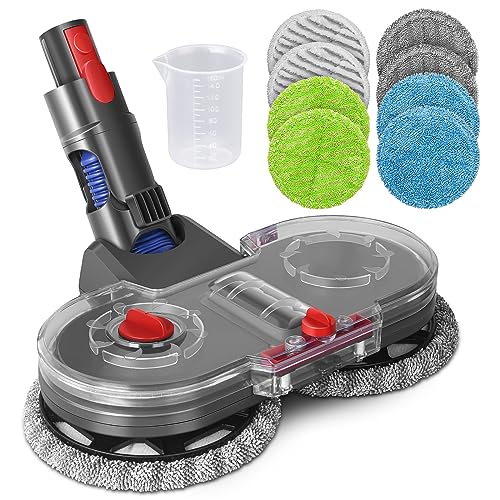 RUKHOOL Wischaufsatz für Dyson V15 V11 V10 V8 V7 Staubsauger Elektrischer Bodenwischer Zubehör Wischmopp Ersatzteile mit 8 Wischpads,1 Wasserbehälter von RUKHOOL