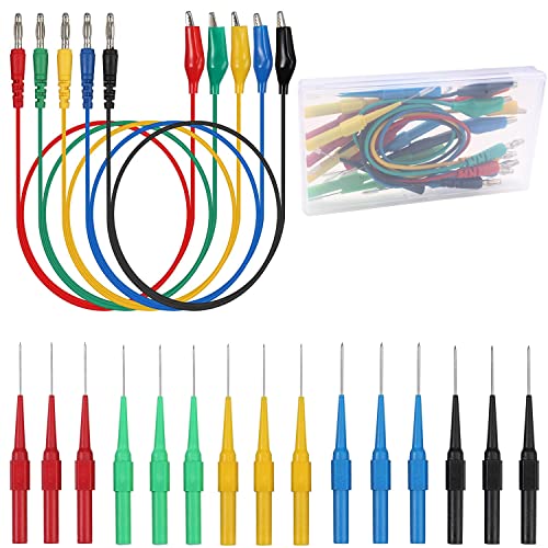 RUNCCI-YUN 20 pcs Multimeter Messleitungen Kit, 4mm Bananenstecker Alligator Clip,30V Multimeters PrüFsonde,Testsonde Automotive,Bananen Test Kabel für die Autoreparaturdiagnose Multimeter von RUNCCI-YUN