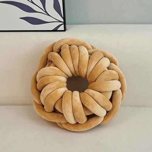 RZYW Knot Cushion Throw Pillow Nordic Style Sofa Cushion Decorative Throw Pillows Round Cushion,Decorative Cushion Used for Home Decoration,Camel,40CM von RZYW