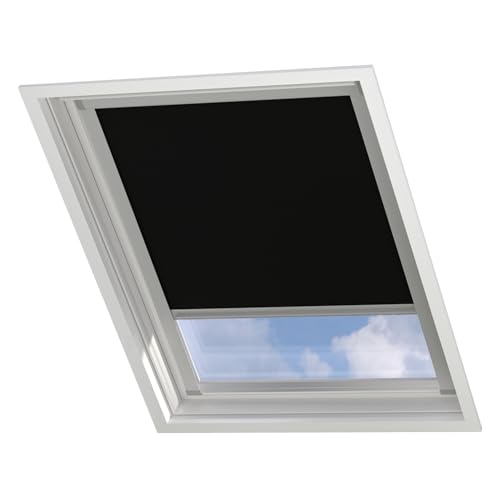 Dachfenster verdunkelungsrollo für Velux CK04 schwarz mit Führungsschiene, Rollo für dachfenster, velux dachfenster Rollo, velux verdunkelungsrollo, verdunkelungsrollo dachfenster von Raamdecoratie.com