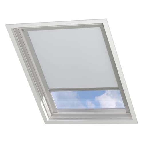 Dachfenster verdunkelungsrollo für Velux F06 weiß mit Führungsschiene, Rollo für dachfenster, velux dachfenster Rollo, velux verdunkelungsrollo, verdunkelungsrollo dachfenster von Raamdecoratie.com