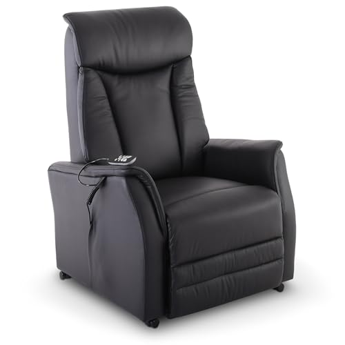 Raburg Fernsehsessel mit Aufstehhilfe, Relaxsessel/Liegefunktion/Sitzheizung, elektrisch/Fernbedienung, 2 Motoren, Taschenfederkern/Komfort-Polsterung/120 kg, Leder/Kunstleder, Emma EOS 2, Schwarz Raburg Fernsehsessel mit Aufstehhilfe, Relaxsessel/Liegefunktion/Sitzheizung, elektrisch/Fernbedienung, 2 Motoren, Taschenfederkern/Komfort-Polsterung/120 kg, Leder/Kunstleder, Emma EOS 2, Schwarz von Raburg