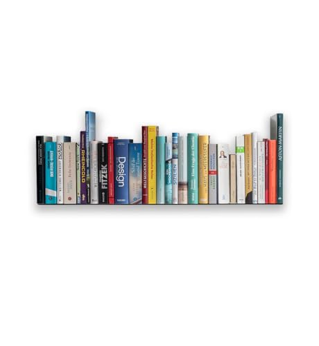 Radius Design Booksbaum Wandregal horizontal, Schweberegal, Schwarz glänzend, für Wohnzimmer, Arbeitszimmer, Badezimmer, Küche, 78 cm von Radius Design