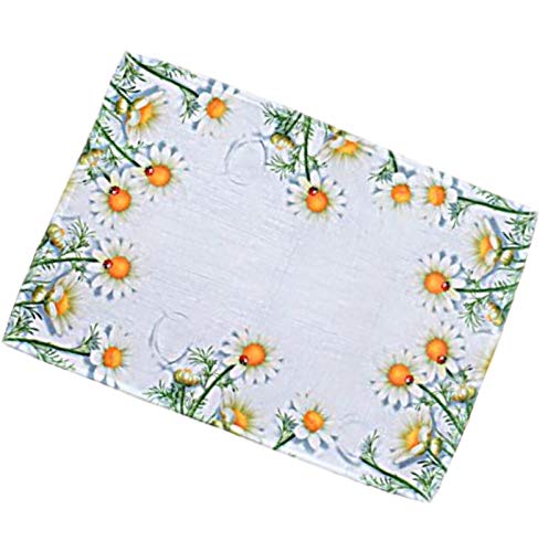 Raebel Tischdecke Mitteldecke Sommer Deko Tischdeko Bedruckt Kamillenblüten Pflegeleicht Polyester (35 x 50 cm) von Raebel OHG