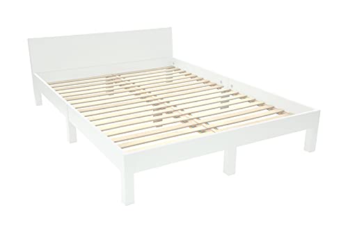 Ragaba DABI Bett B 160 cm x L 220 cm - Buchenholzbeine + laminierter MDF-Plattenrahmen | Lattenrost enthalten von Ragaba