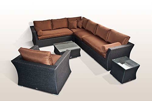 PolyRattan - DEUTSCHE Marke - EIGNENE Produktion - 8 Jahre GARANTIE auf UV Besträndigkeit Ragnarök Lounge Gartenmöbel Polster Braun Rattan SCHWARZ Aluminium Rostfrei PolyRattan - DEUTSCHE Marke - EIGNENE Produktion - 8 Jahre GARANTIE auf UV Besträndigkeit Ragnarök Lounge Gartenmöbel Polster Braun Rattan SCHWARZ Aluminium Rostfrei von Ragnarök-Möbeldesign