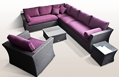 Ragnarök-Möbeldesign PolyRattan - DEUTSCHE Marke - EIGENE Produktion - 8 Jahre GARANTIE - Lounge Garten Möbel Glas Polster SCHWARZ Gartenmöbel Aluminium Rostfrei Sofa Ragnarök-Möbeldesign PolyRattan - DEUTSCHE Marke - EIGENE Produktion - 8 Jahre GARANTIE - Lounge Garten Möbel Glas Polster SCHWARZ Gartenmöbel Aluminium Rostfrei Sofa von Ragnarök-Möbeldesign