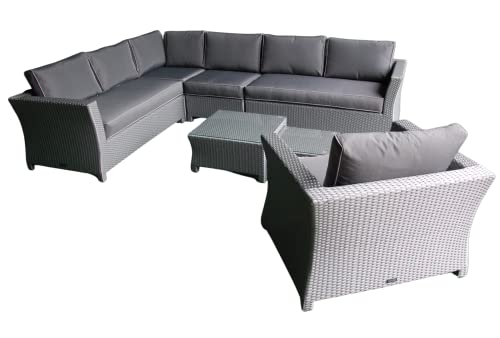 Ragnarök-Möbeldesign PolyRattan - DEUTSCHE Marke - EIGNENE Produktion - 8 Jahre GARANTIE auf UV Besträndigkeit - Lounge Garten Möbel Glas Polster Grau Gartenmöbel Aluminium Rostfrei Sofa Ragnarök-Möbeldesign PolyRattan - DEUTSCHE Marke - EIGNENE Produktion - 8 Jahre GARANTIE auf UV Besträndigkeit - Lounge Garten Möbel Glas Polster Grau Gartenmöbel Aluminium Rostfrei Sofa von Ragnarök-Möbeldesign