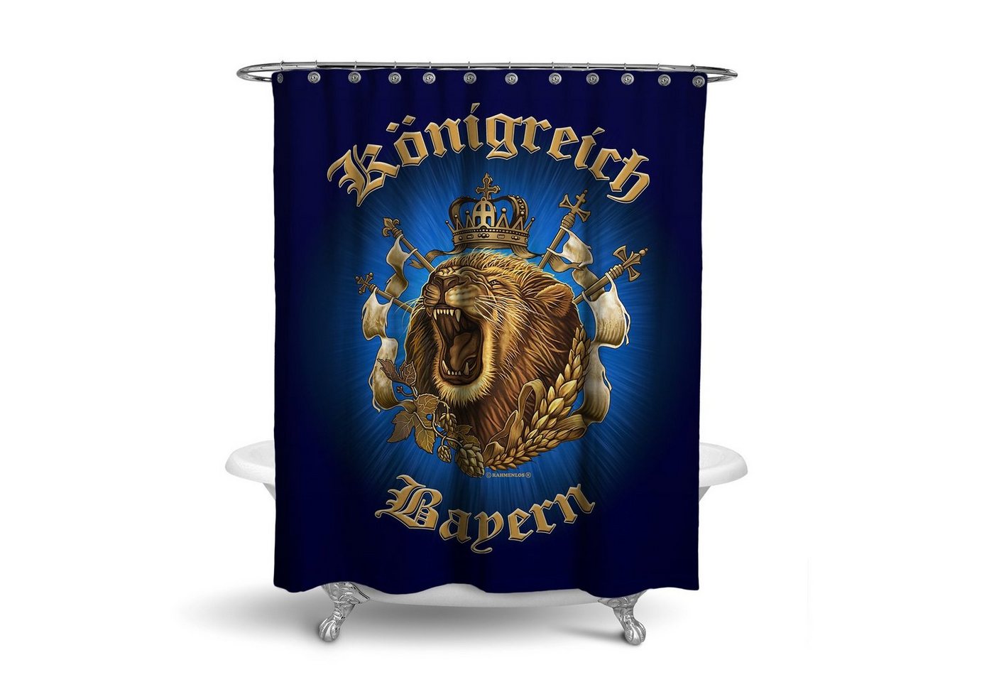 RAHMENLOS® Duschvorhang Motiv Bayern - 180 cm x 200 cm Breite 180 cm von RAHMENLOS®