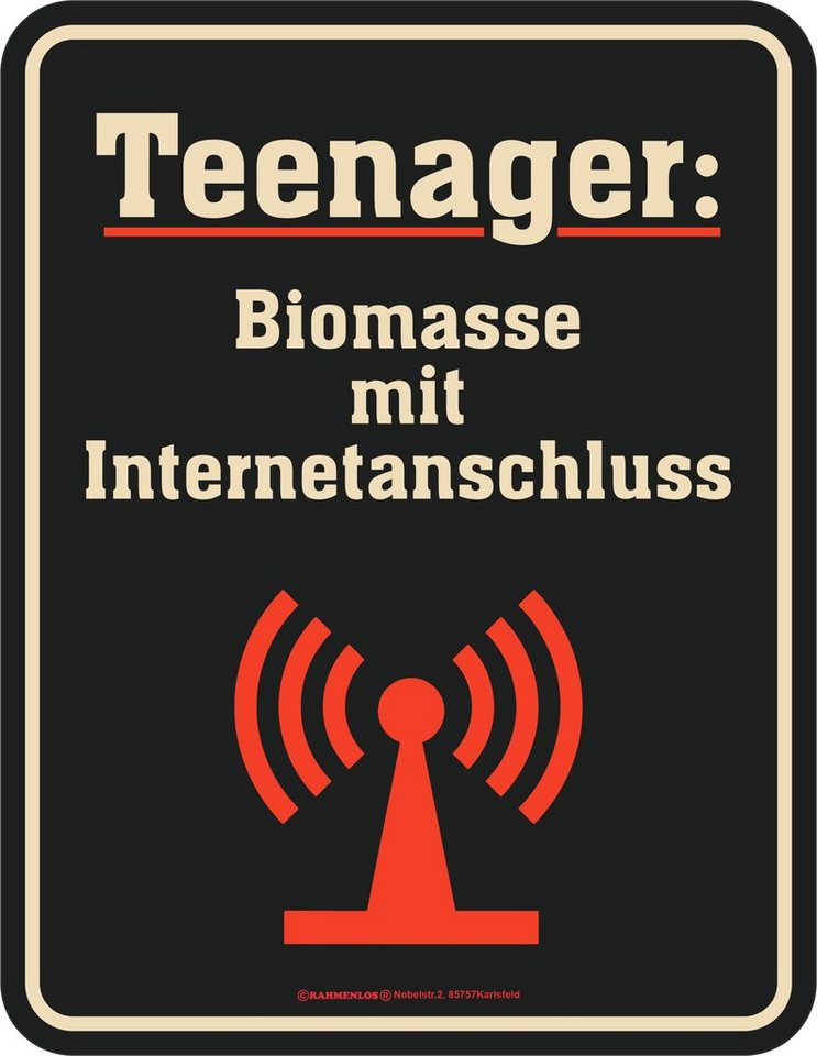 RAHMENLOS® Metallschild Deko Blechschild für alle Teenager, Nerds und Onliner von RAHMENLOS®