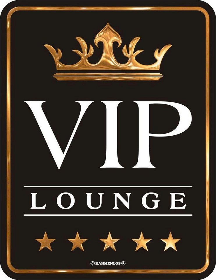 RAHMENLOS® Metallschild VIP LOUNGE Blechschild von RAHMENLOS®