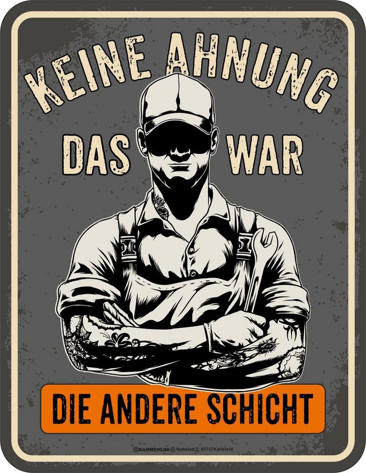 RAHMENLOS® Metallschild für die Werkstatt: Das war die andere Schicht von RAHMENLOS®