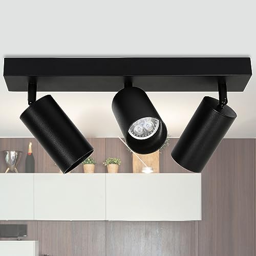 Randaco 2er LED Deckenleuchte Lampe Deckenspots, Deckenstrahler Schwenkbar 3 Flammig, Dreh GU10 230V Spotlight Lampe Deckenspots für Küche, Schlafzimmer, Wohnzimmer(mit 4W LED Leuchtmittel Warmweiß) von Randaco