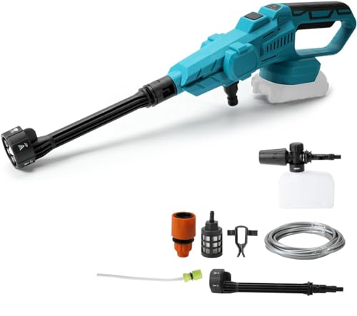 Akku Hochdruckreiniger, 80 BAR für Makita 18V Akku Tragbarer Hochdruckreiniger mit 6-IN-1 Düse, Bürstenloser Motor,380L/H(6.3L/min),für Auto, Terrasse, Rasen (Ohne Akku) von Ranipobo