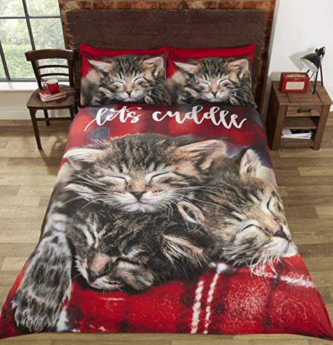Rapport Home Kuschel-Katzen-König Rapport Cuddle Cats Bettwäsche-Set, Polybaumwolle, Multi, King Size von Rapport Home