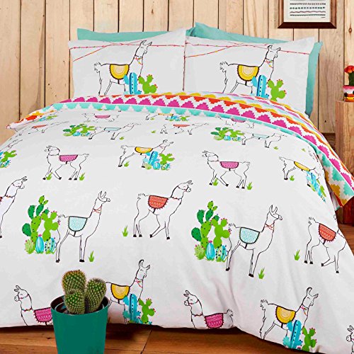 Rapport Happy Llamas Wende-Bettwäsche-Set, Polyester-Baumwolle, Mehrfarbig, 200 x 200 x 1 cm von Rapport Home