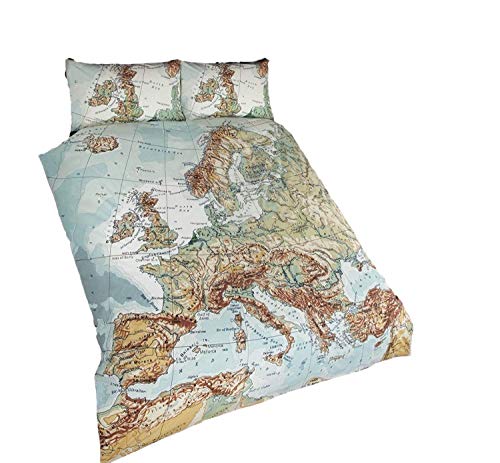 Urban Unique Vintage Europe Map Doppelbettbezug und Kissenbezug-Set von Rapport Home