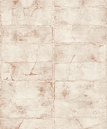 Rasch Tapeten Vliestapete (Industrial) Rot weiße 10,05 m x 0,53 m Concrete 520149 von Rasch