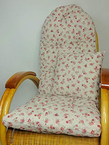 Rattani - Auflage/Polster für Schaukelstuhl, Liegestuhl, Ersatzpolster Gr. 130 x 50 x 12 cm + Zierkissen 40 x 40 cm Stoff Stoff Mirha Leinen Rose - Made in EU Rattani - Auflage/Polster für Schaukelstuhl, Liegestuhl, Ersatzpolster Gr. 130 x 50 x 12 cm + Zierkissen 40 x 40 cm Stoff Stoff Mirha Leinen Rose - Made in EU von Rattani