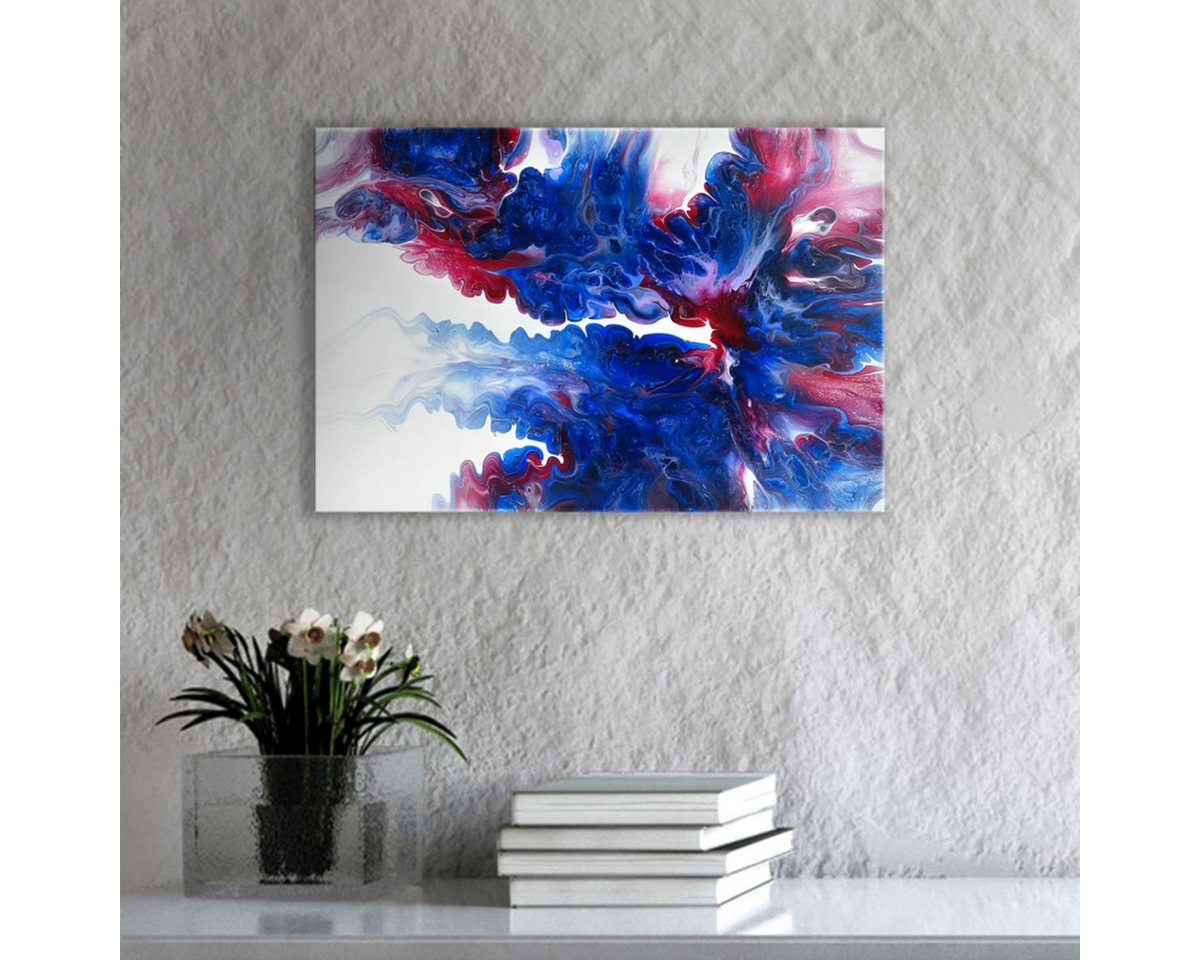 Raumzutaten Leinwandbild Acryl Pouring Bild 60x40cm "Red Infusion" Unikat, abstrakt, Wanddeko, Wandbild von Raumzutaten