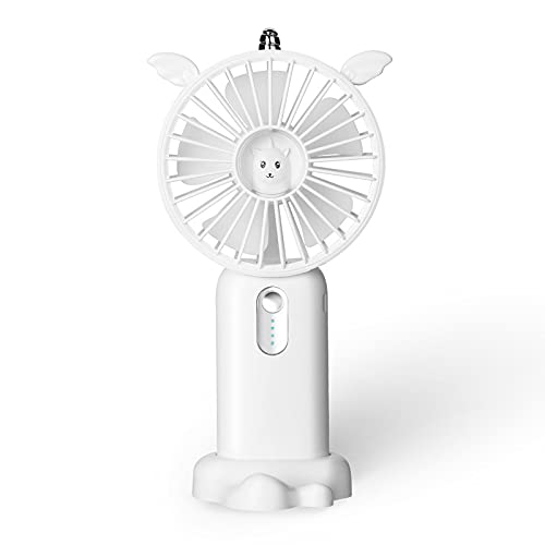 Rawrr Mini Handventilator,Tragbarer Ventilatoren USB mit Wiederaufladbare Batterie,mit Schreibtischbasis,Standfunktion,für Büro Zuhause Reisen（weiß） von Rawrr